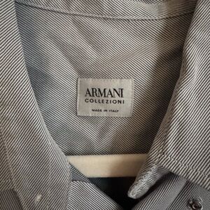 Armani Collezioni Gray Striped Shirt